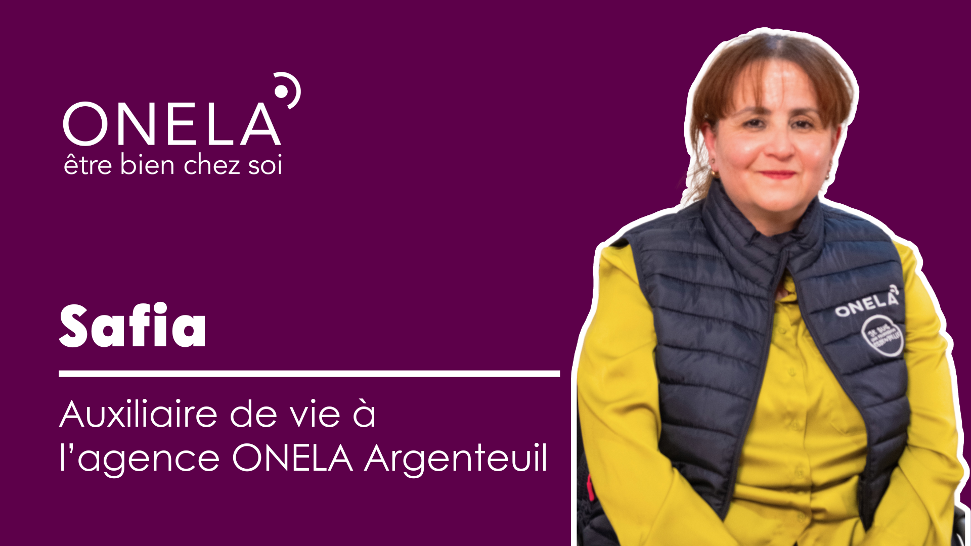 portrait de Safia, auxiliaire de vie ONELA Argenteuil